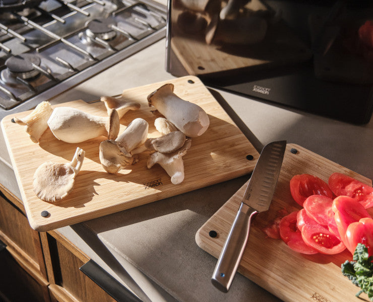 Joseph Joseph Folio Steel Bamboo 3pc Chopping Board Set (Black)