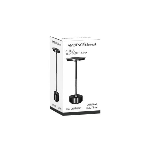 Tablekraft Ambience Stella Cordless LED Table Lamp Light Oxide Black - LX2001 - Homewares, Outdoor, Phone Accessories, Cases, Speakers, Headphones + More -