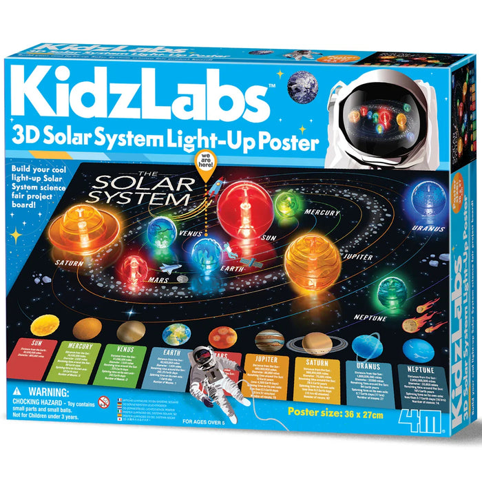 KidzLabs/3D Solar System Light-Up Poster - LX2001 - Homewares, Outdoor, Phone Accessories, Cases, Speakers, Headphones + More -