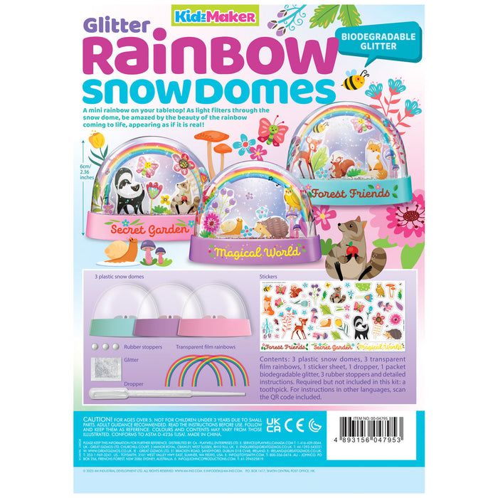 4M Glitter Rainbow Snow Domes