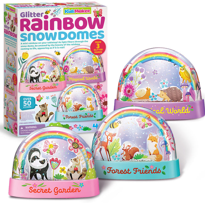 4M Glitter Rainbow Snow Domes