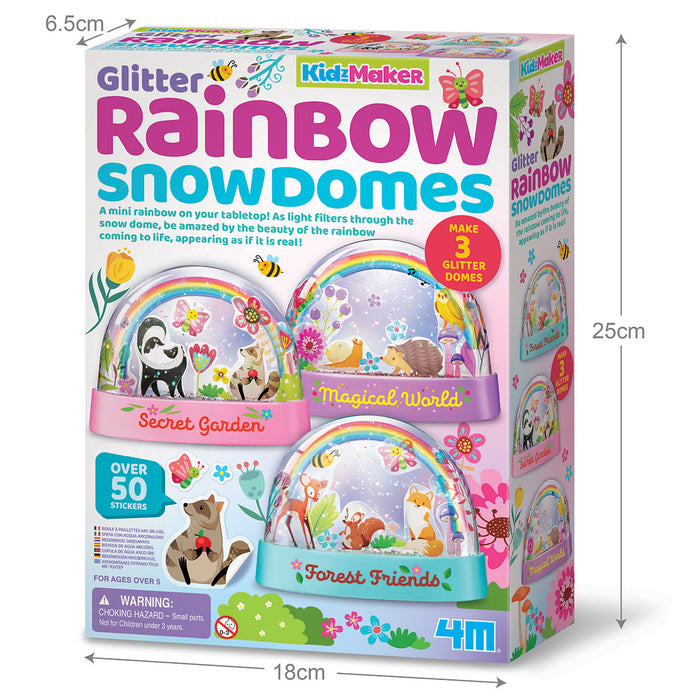 4M Glitter Rainbow Snow Domes