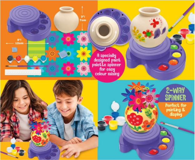 4M KidzMaker Twirl & Paint Mini Vase