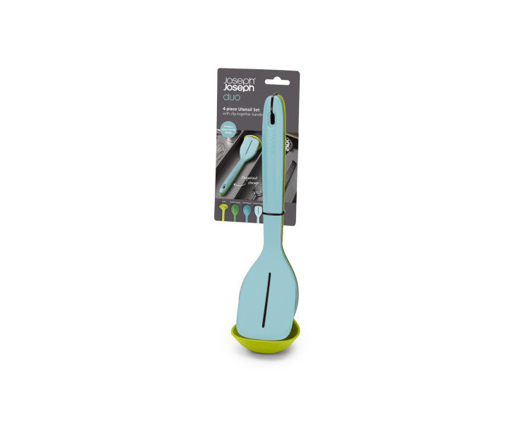 Joseph Joseph Duo 4pc In-drawer Utensil Set (Opal) - ladle slotted & turner