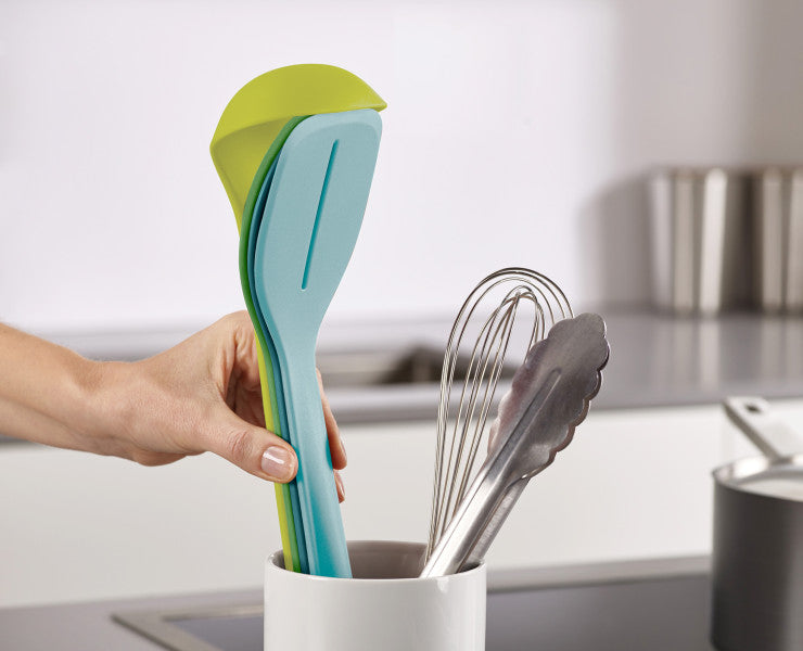 Joseph Joseph Duo 4pc In-drawer Utensil Set (Opal) - ladle slotted & turner