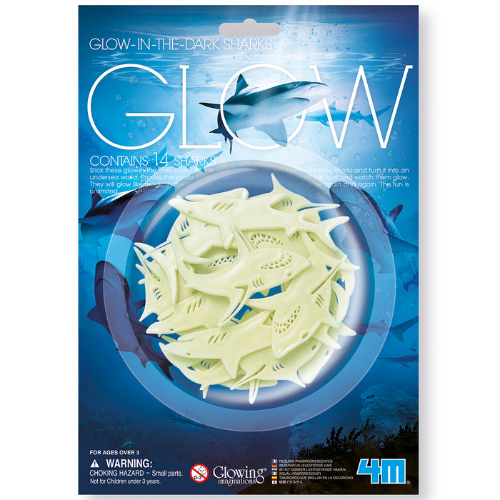 4M Glow In The Dark Sharks 14 Pack