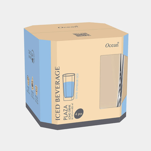 Ocean Glass Eco Plaza Hiball Tumbler 405ml - Set 4 - LX2001 - Homewares, Outdoor, Phone Accessories, Cases, Speakers, Headphones + More -