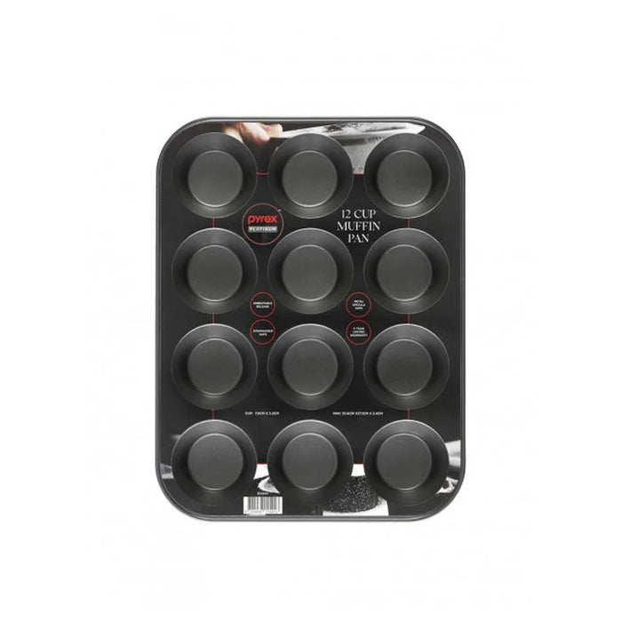 Pyrex Platinum 12 Cup Muffin Pan - LX2001 - Homewares, Outdoor, Phone Accessories, Cases, Speakers, Headphones + More -