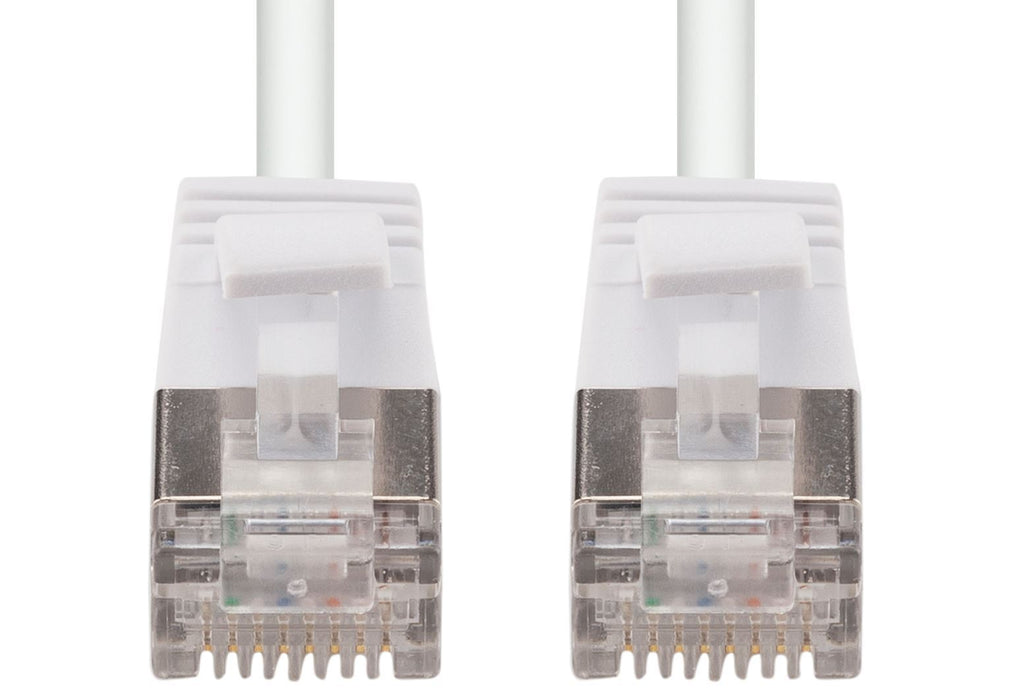 DYNAMIX 0.75m Cat6A S/FTP White 10G LSZH Patch Lead 34AWG 802.3af Shielded Plug.