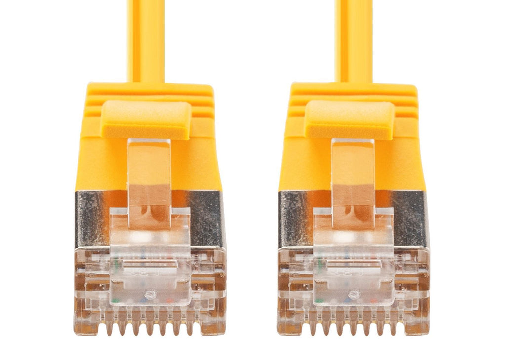 DYNAMIX 0.75m Cat6A S/FTP Yellow 10G LSZH Patch Lead 34AWG 802.3af Shielded Plug.