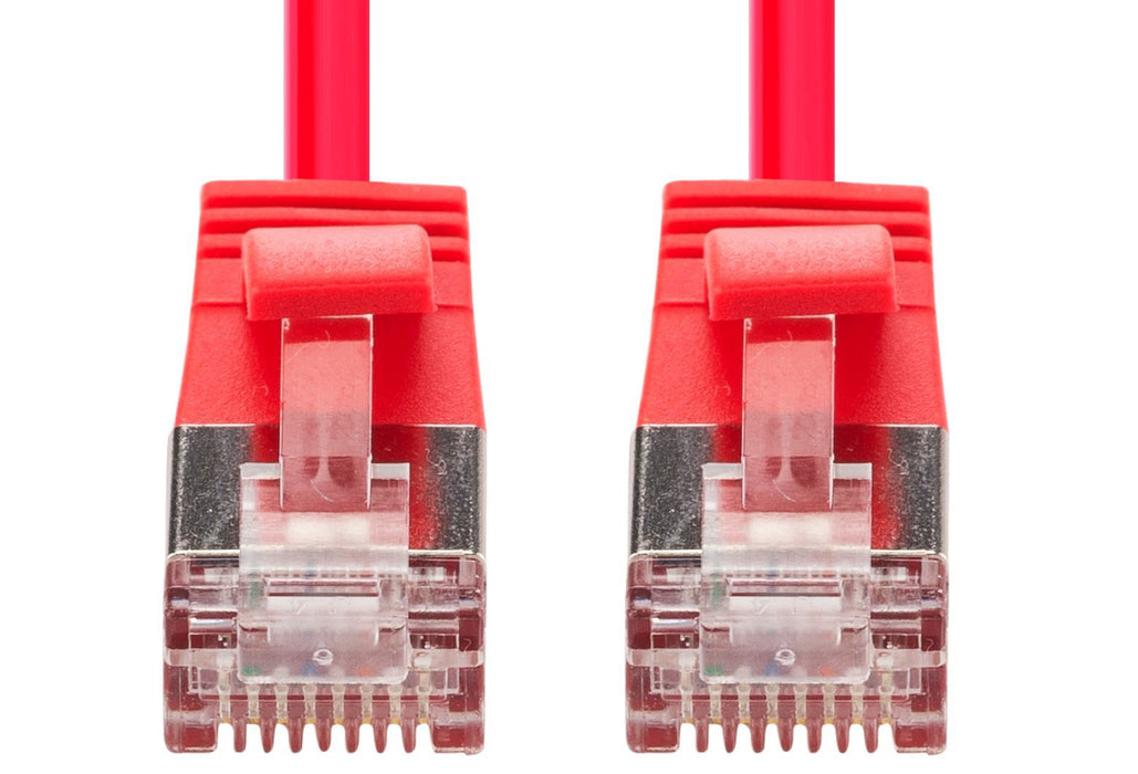 DYNAMIX 1.25m Cat6A S/FTP Red 10G Patch Lead 34AWG 8023af Shielded Plug.