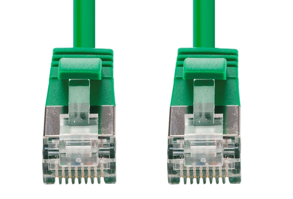 DYNAMIX 2.5m Cat6A S/FTP Green 10G LSZH Patch Lead 34AWG 802.3af Shielded Plug.