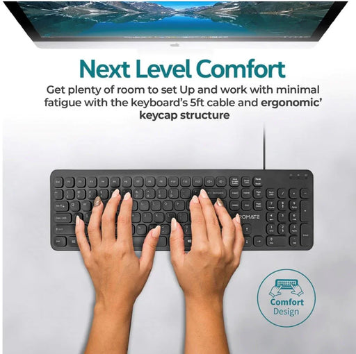 PROMATE Ultra-Slim Wired Keyboard with Angled Kickstand. Dedicated Volume Contro - LX2001 - Homewares, Outdoor, Phone Accessories, Cases, Speakers, Headphones + More -