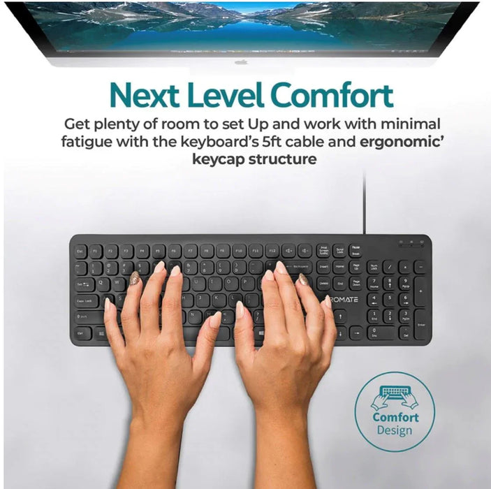 PROMATE Ultra-Slim Wired Keyboard with Angled Kickstand. Dedicated Volume Contro - LX2001 - Homewares, Outdoor, Phone Accessories, Cases, Speakers, Headphones + More -