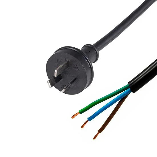 DYNAMIX 2M 3-Pin Plug to Bare End 3 Core 1.5mm Cable Black Colour SAA Approved - LX2001 - Homewares, Outdoor, Phone Accessories, Cases, Speakers, Headphones + More -