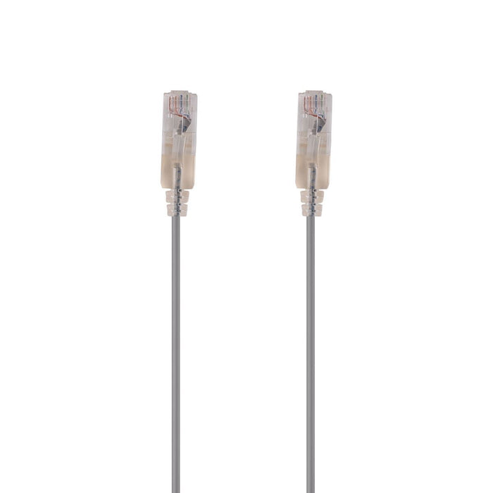 DYNAMIX 1.5m Cat6A 10G Grey UTP LSZH Patch Lead 30AWG 802.3af Unshielded Plug.