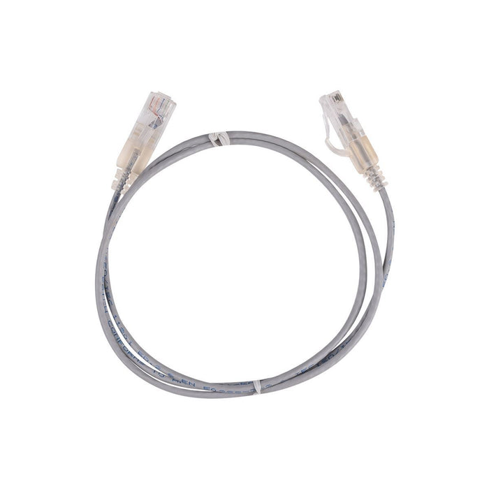 DYNAMIX 1.5m Cat6A 10G Grey UTP LSZH Patch Lead 30AWG 802.3af Unshielded Plug.