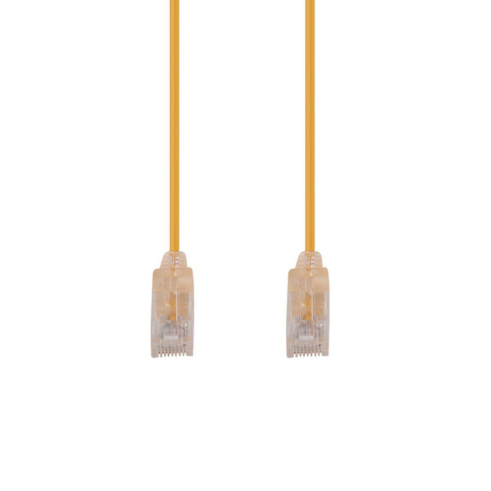 2.5m Cat6A 10G Yellow UTP LSZH Patch Lead 30AWG 802.3af Unshielded Plug.