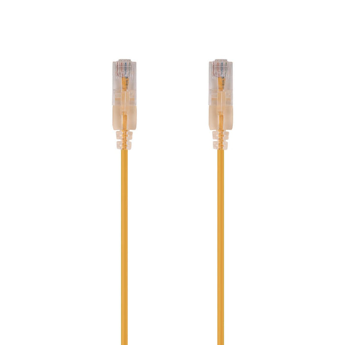 DYNAMIX 0.5m Cat6A 10G Yellow UTP LSZH Patch Lead 30AWG 802.3af Unshielded Plug.