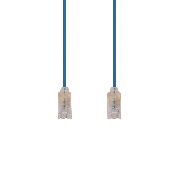 DYNAMIX 1.25m Cat6A 10G Blue UTP LSZH Patch Lead 30AWG 802.3af Unshielded Plug.