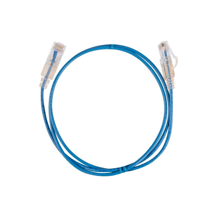 DYNAMIX 0.75m Cat6A 10G Blue UTP LSZH Patch Lead 30AWG 802.3af Unshielded Plug.