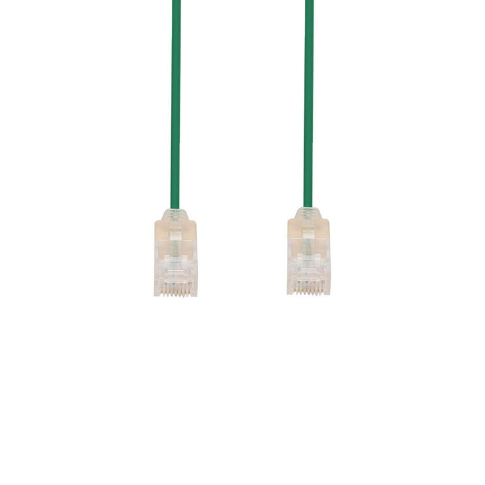 DYNAMIX 0.25m Cat6A 10G Green UTP LSZH Patch Lead 30AWG 802.3af Unshielded Plug.