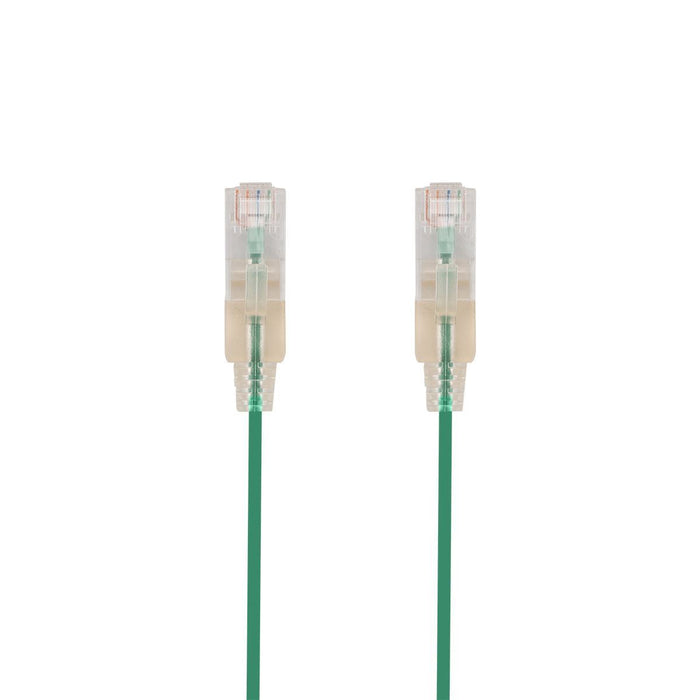 DYNAMIX 2.5m Cat6A 10G Green UTP LSZH Patch Lead 30AWG 802.3af Unshielded Plug.