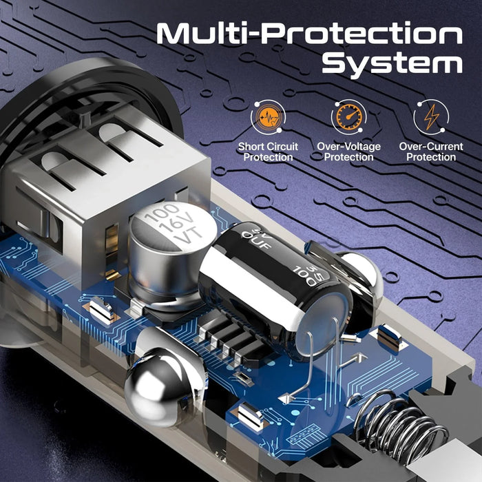 PROMATE 65W Quick Charging In-Car Adapter for Tablets & Smartphones. 65W PD USB- - LX2001 - Homewares, Outdoor, Phone Accessories, Cases, Speakers, Headphones + More -