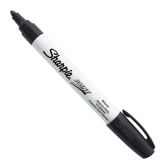 SHARPIE Paint Oil -Based Medium Point Black Colour Marker Pens. Box of 12. Marks
