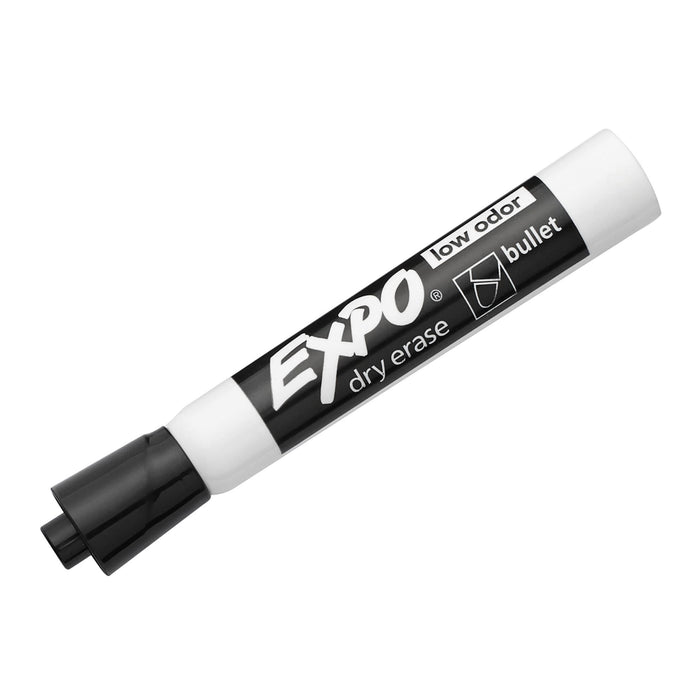 Expo Dry Erase Markers Bullet Marker 12-Pack. Black Colour. Bright Vivid Non-toxic Ink.