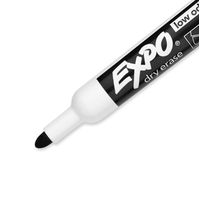 Expo Dry Erase Markers Bullet Marker 12-Pack. Black Colour. Bright Vivid Non-toxic Ink.