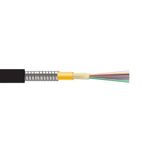 DYNAMIX 500m OM3 6 Core Multimode Micro Armoured Fibre Roll Indoor Outdoor Rated. Black