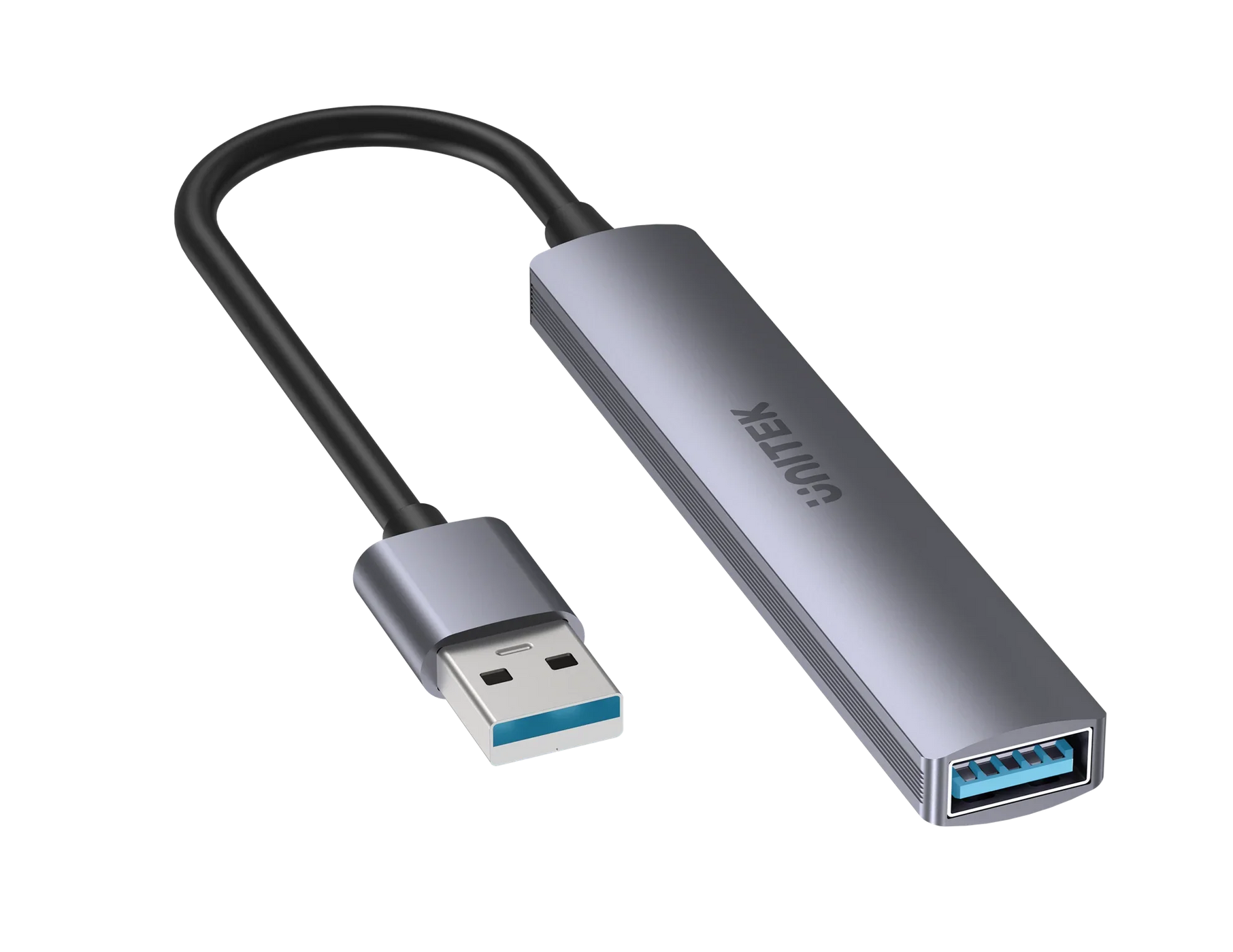 UNITEK 4-in-1 USB Multi-port Ultra Slim Hub with USB-A Connector. Incl ...