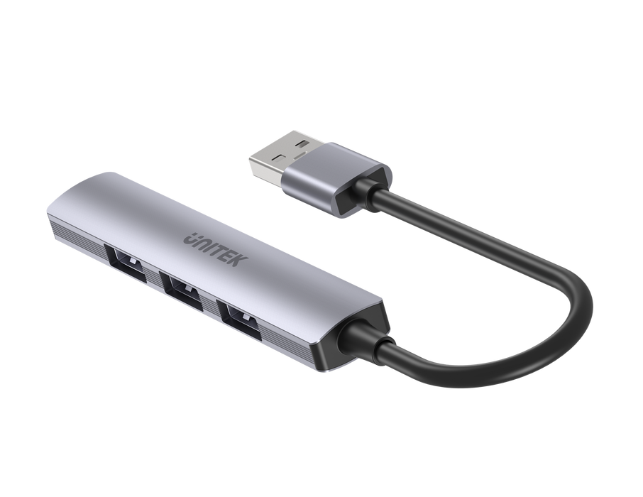 UNITEK 4-in-1 USB Multi-port Ultra Slim Hub with USB-A Connector. Includes 1x US