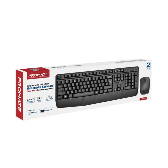 PROMATE Ergonomic Wireless Multimedia Keyboard & Mouse Combo. Ergonomic Ambidext - LX2001 - Homewares, Outdoor, Phone Accessories, Cases, Speakers, Headphones + More -
