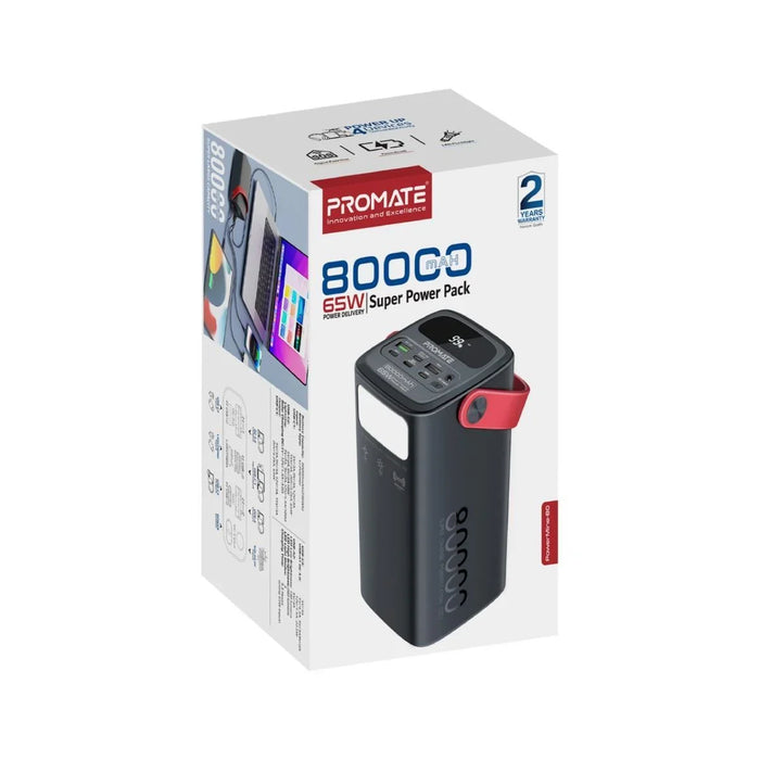 PROMATE 80000mAh High Capacity Power Bank with 65W Power Delivery. Multiple Inpu - LX2001 - Homewares, Outdoor, Phone Accessories, Cases, Speakers, Headphones + More -