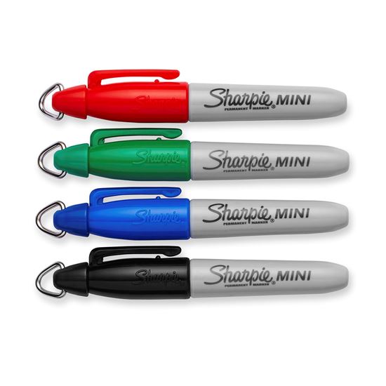 SHARPIE Mini Fine Point Permanent Markers. 4-Pack. Permanent on most Surfaces. Q