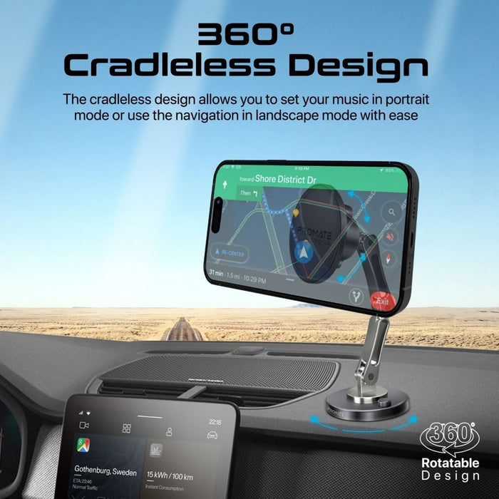 PROMATE SecureGrip 360 Cradleless Magnetic Smartphone Holder. Designed for Dashb