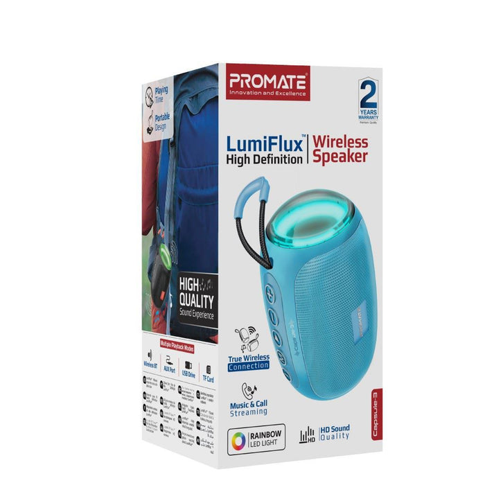 PROMATE 5W Wireless HD Bluetooth Portable Speaker with Built-in Lanyared. Batter