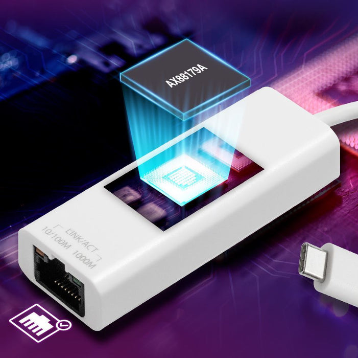 EDIMAX USB-C to Gigabit Ethernet Adapter. Plug-and-Play. Backward compatible wit