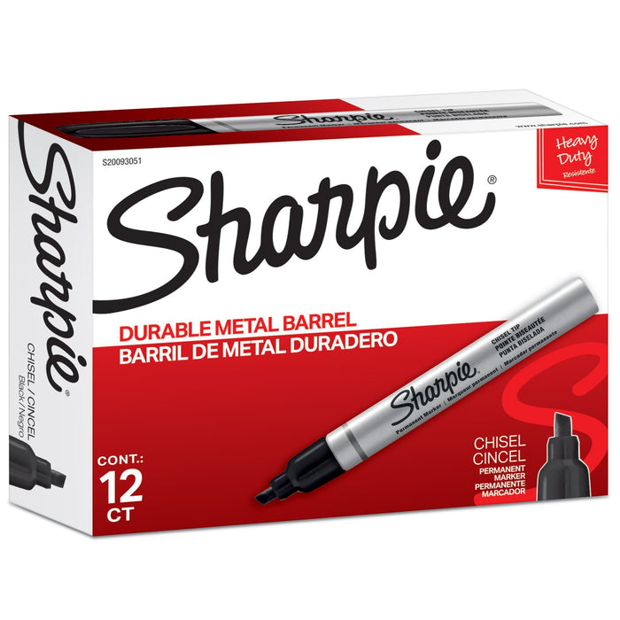 SHARPIE Metal Permanent Marker with Durable Chisel Tip. 12-Pack Tough, Durable,