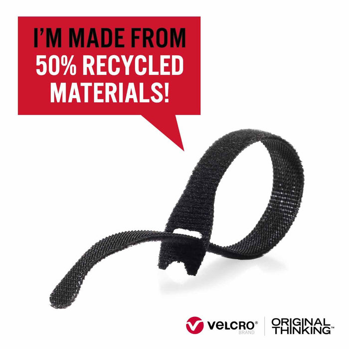 VELCRO Brand ECO Pre-cut 6pk Straps Made from 50% Recycled Materials. Strong, Du