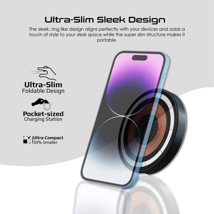 PROMATE 2-in-1 Pocket-Sized 15W Magsafe Wireless Charging Station. 3W Apple Watc - LX2001 - Homewares, Outdoor, Phone Accessories, Cases, Speakers, Headphones + More -