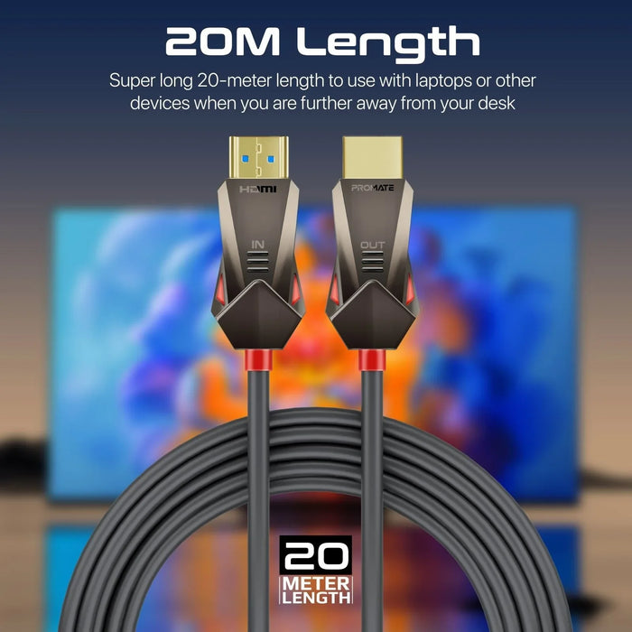 PROMATE 20m Ultra-High Definition (UHD) 2.0 HDMI Cable. Supports 4K@60Hz (4096x2 - LX2001 - Homewares, Outdoor, Phone Accessories, Cases, Speakers, Headphones + More -