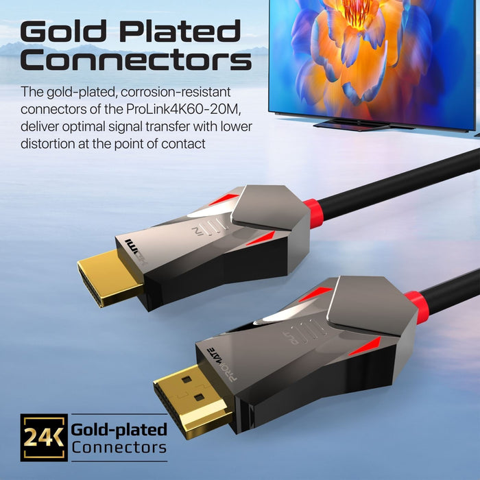 PROMATE 20m Ultra-High Definition (UHD) 2.0 HDMI Cable. Supports 4K@60Hz (4096x2