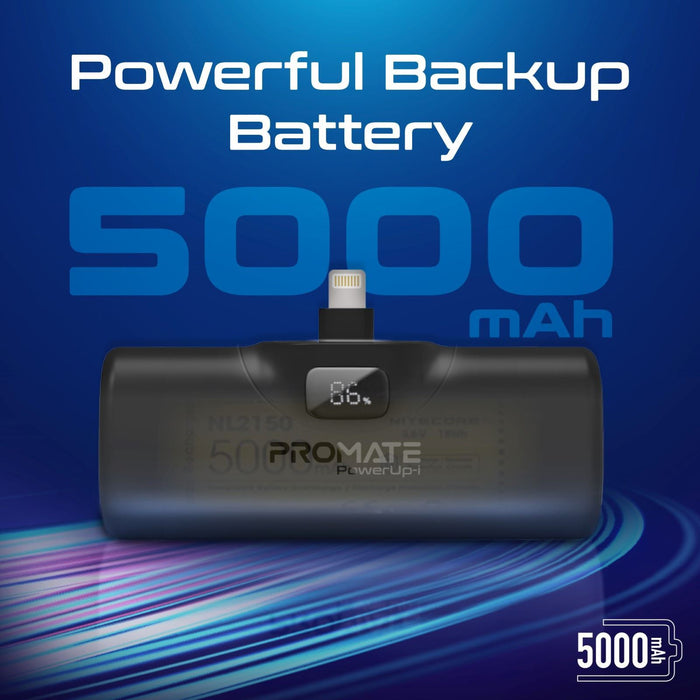 PROMATE 5000mAh Ultra Compact 20W Power Bank with Built-in Lightning Foldable Co