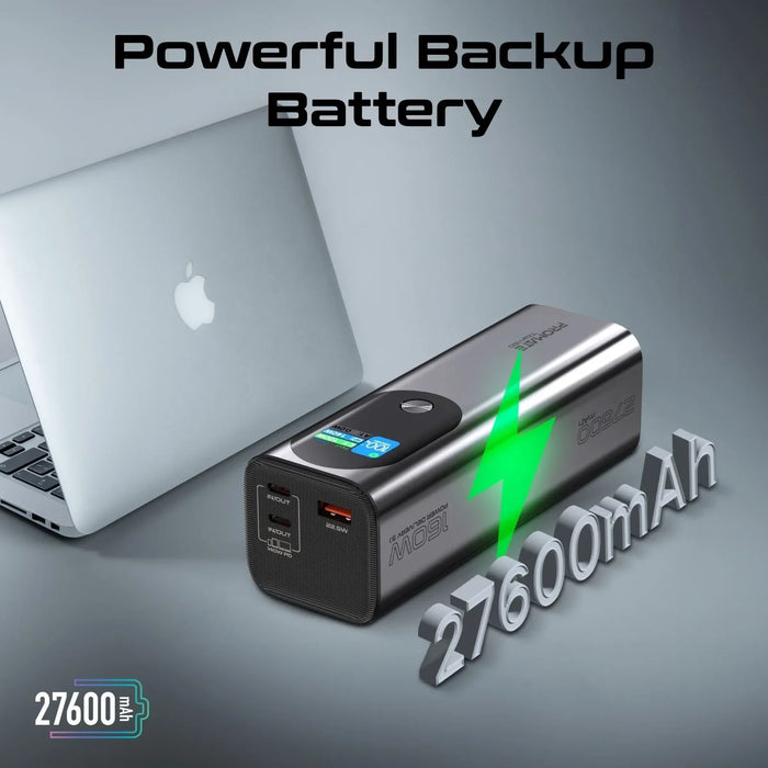 PROMATE 27600mAh 160W Ultra Compact Aluminium PD3.1 Power Bank with LCD Screen. - LX2001 - Homewares, Outdoor, Phone Accessories, Cases, Speakers, Headphones + More -