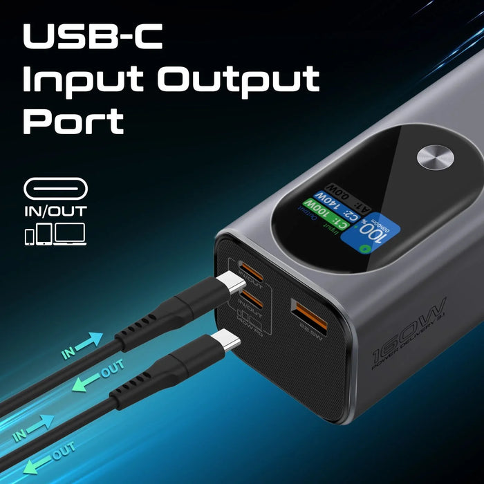 PROMATE 27600mAh 160W Ultra Compact Aluminium PD3.1 Power Bank with LCD Screen. - LX2001 - Homewares, Outdoor, Phone Accessories, Cases, Speakers, Headphones + More -