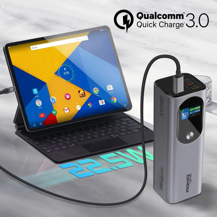 PROMATE 27600mAh 160W Ultra Compact Aluminium PD3.1 Power Bank with LCD Screen. - LX2001 - Homewares, Outdoor, Phone Accessories, Cases, Speakers, Headphones + More -