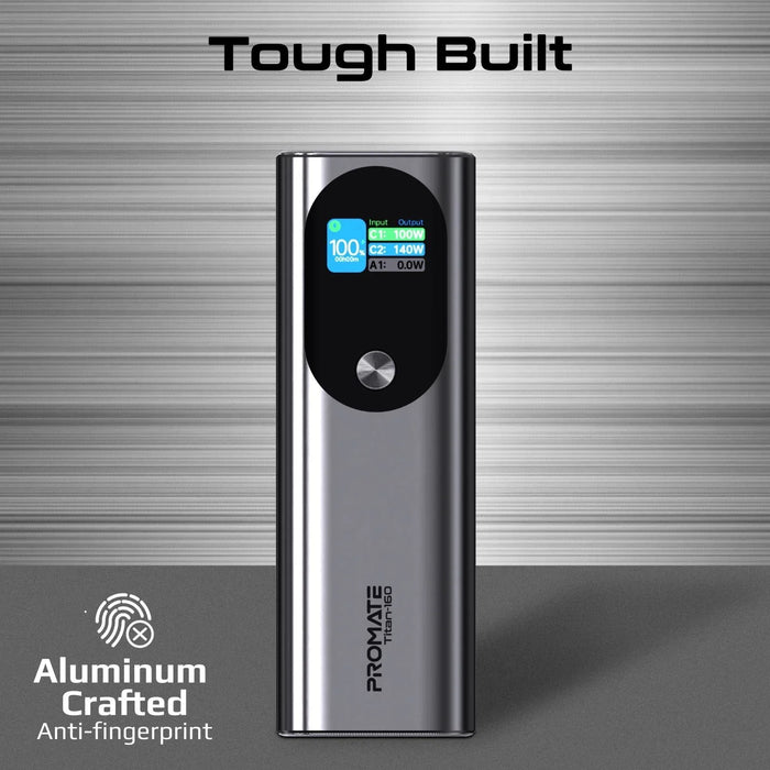 PROMATE 27600mAh 160W Ultra Compact Aluminium PD3.1 Power Bank with LCD Screen. - LX2001 - Homewares, Outdoor, Phone Accessories, Cases, Speakers, Headphones + More -